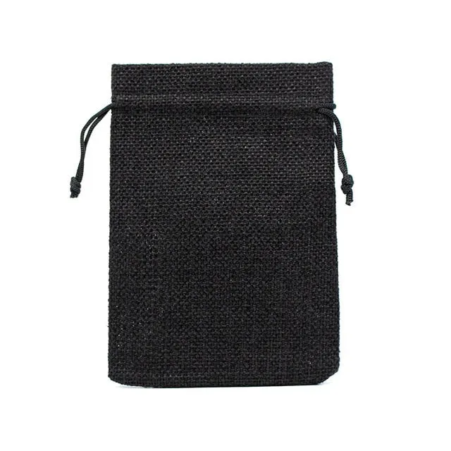 50Pcs/lot Drawstring Natural Burlap Bag Jute Gift Bags Multi Size Jewelry Packaging Wedding Bags with Candy Bag Can Custom Logo