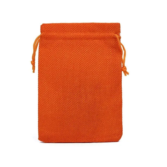 50Pcs/lot Drawstring Natural Burlap Bag Jute Gift Bags Multi Size Jewelry Packaging Wedding Bags with Candy Bag Can Custom Logo