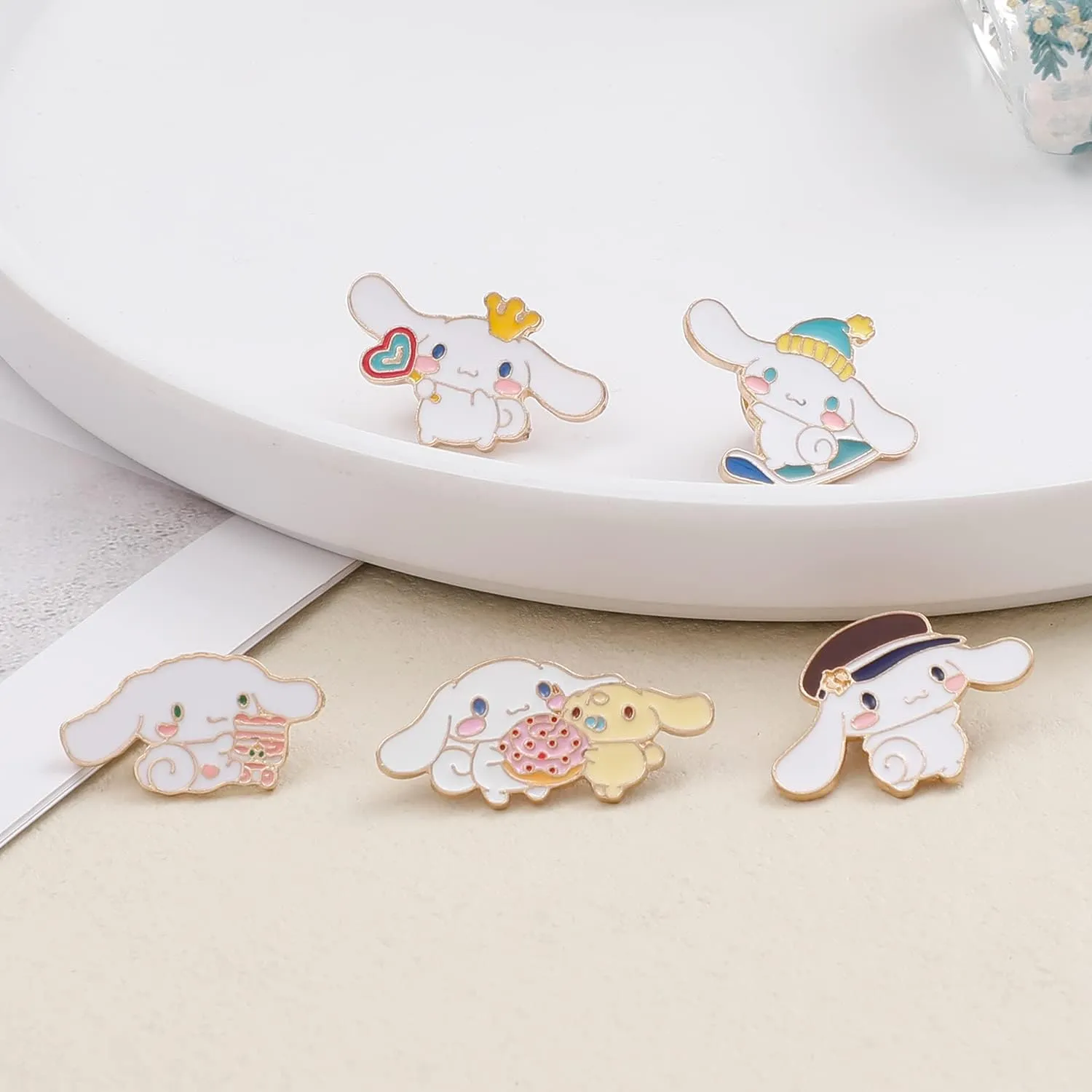 9pcs Cute Kitty Style Enamel Lapel Pins Kitty Cat Brooch Charms Jewelry Gift for Backpacks Cloth