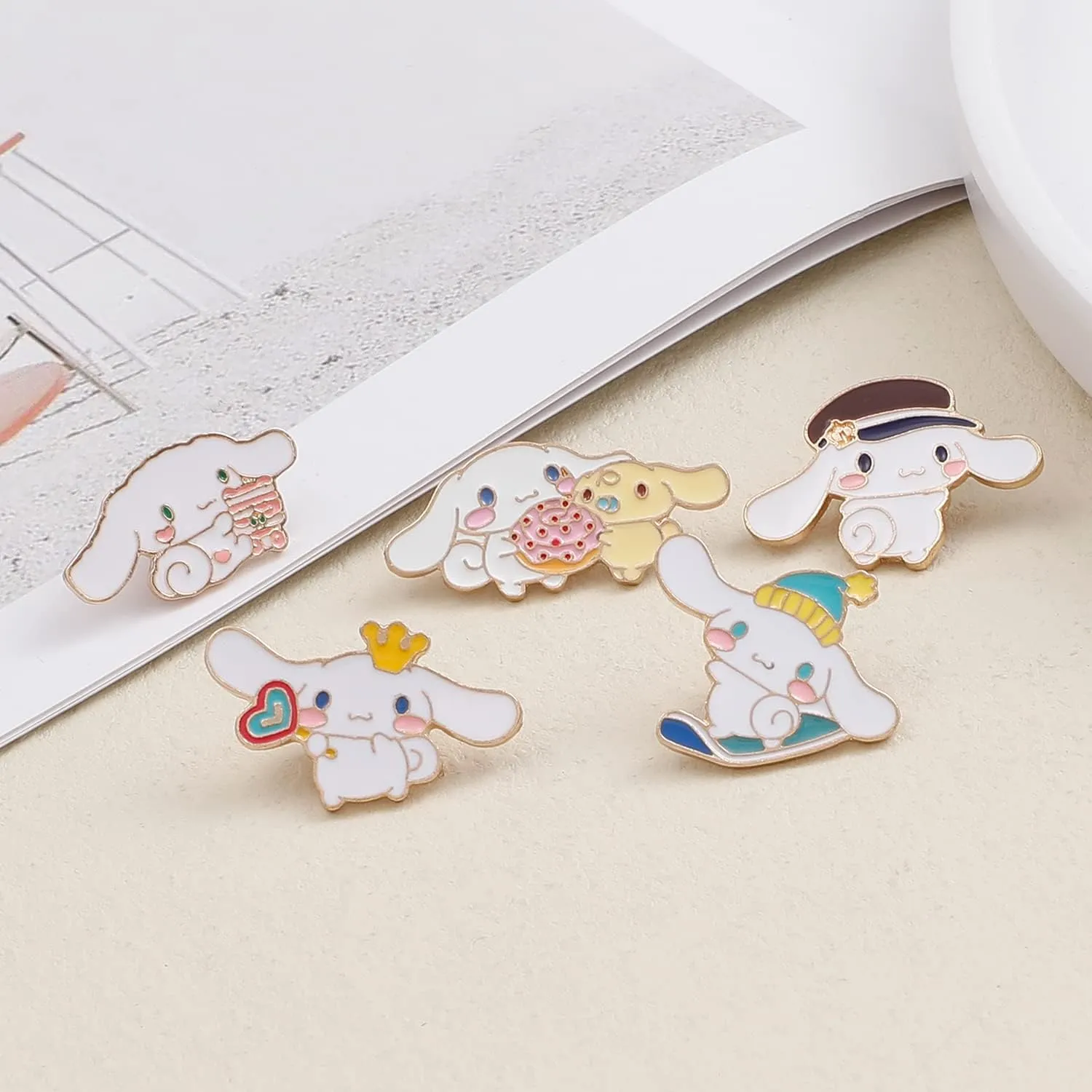 9pcs Cute Kitty Style Enamel Lapel Pins Kitty Cat Brooch Charms Jewelry Gift for Backpacks Cloth