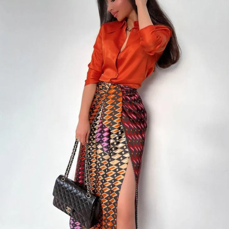 Avery Split skirt with Shirt