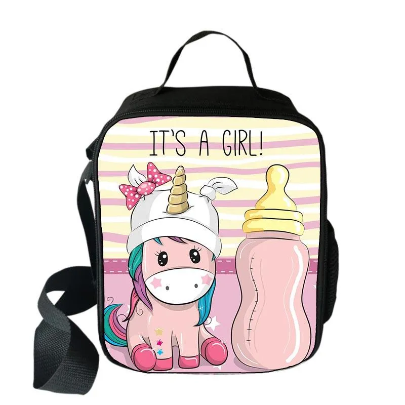 Cartoon Unicorn Printed Lunch Bag for Kids