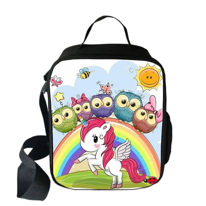 Cartoon Unicorn Printed Lunch Bag for Kids