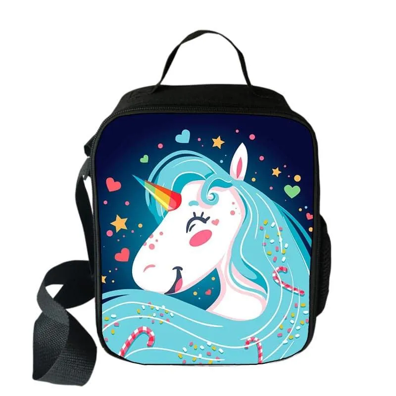 Cartoon Unicorn Printed Lunch Bag for Kids