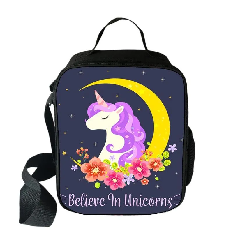 Cartoon Unicorn Printed Lunch Bag for Kids
