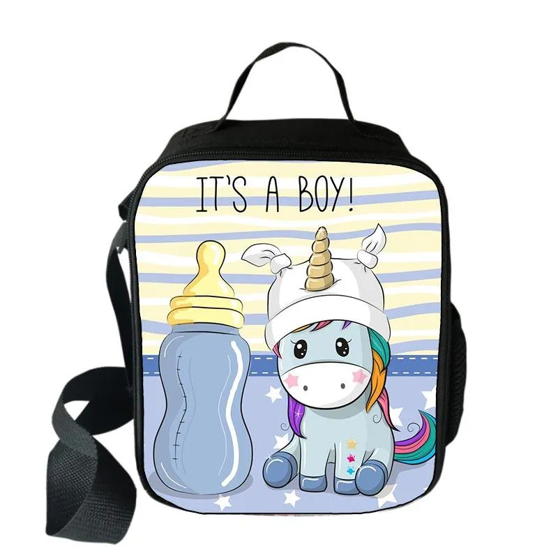 Cartoon Unicorn Printed Lunch Bag for Kids