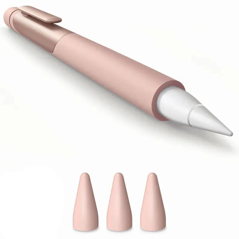 For Apple Pencil 1 1St Generation Anti-Slip Grip Silicone Protective Case With 3 Pieces Nib Cover