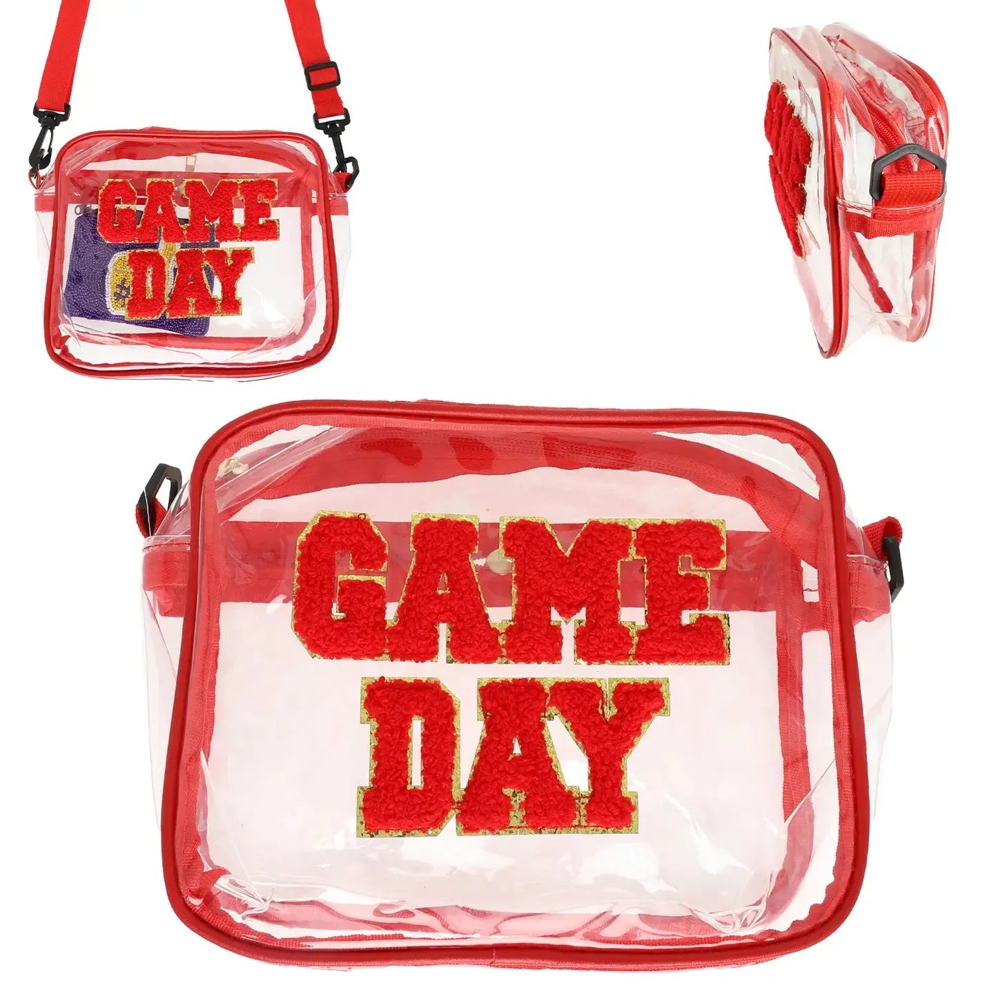 Game Day Chenille Patch Clear Bag