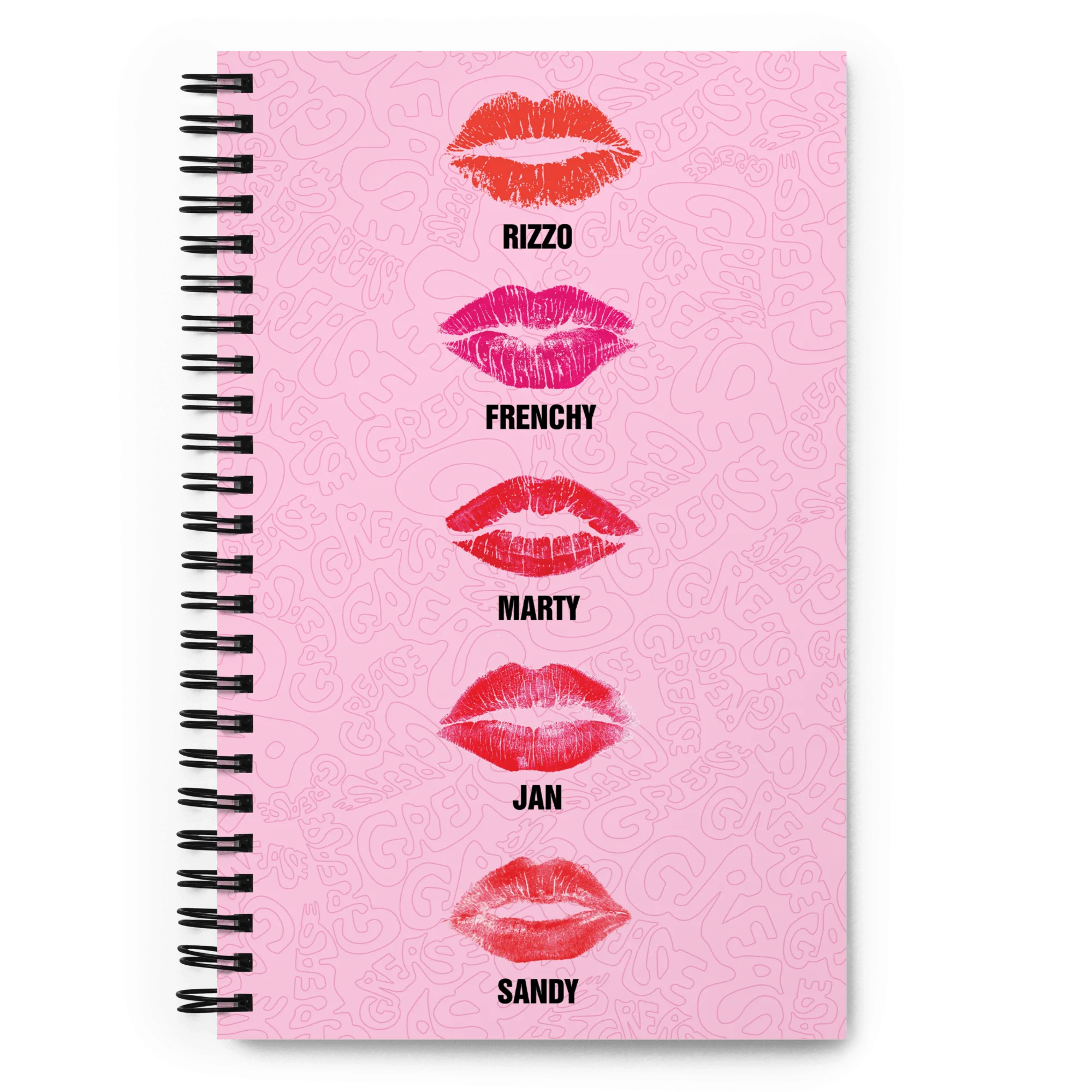 Grease Pink Ladies Kisses Spiral Notebook