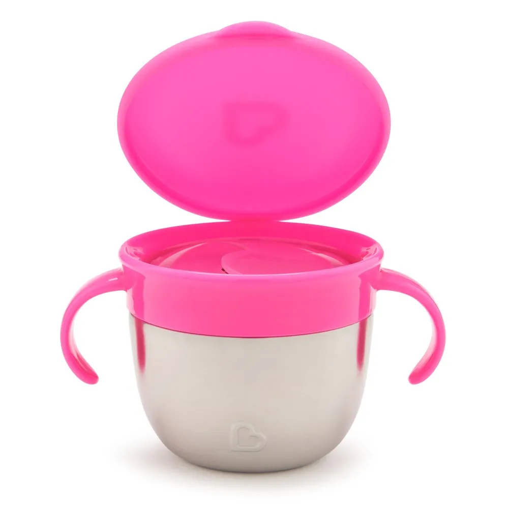 Munchkin Snack  Stainless Steel Snack Catcher - Pink