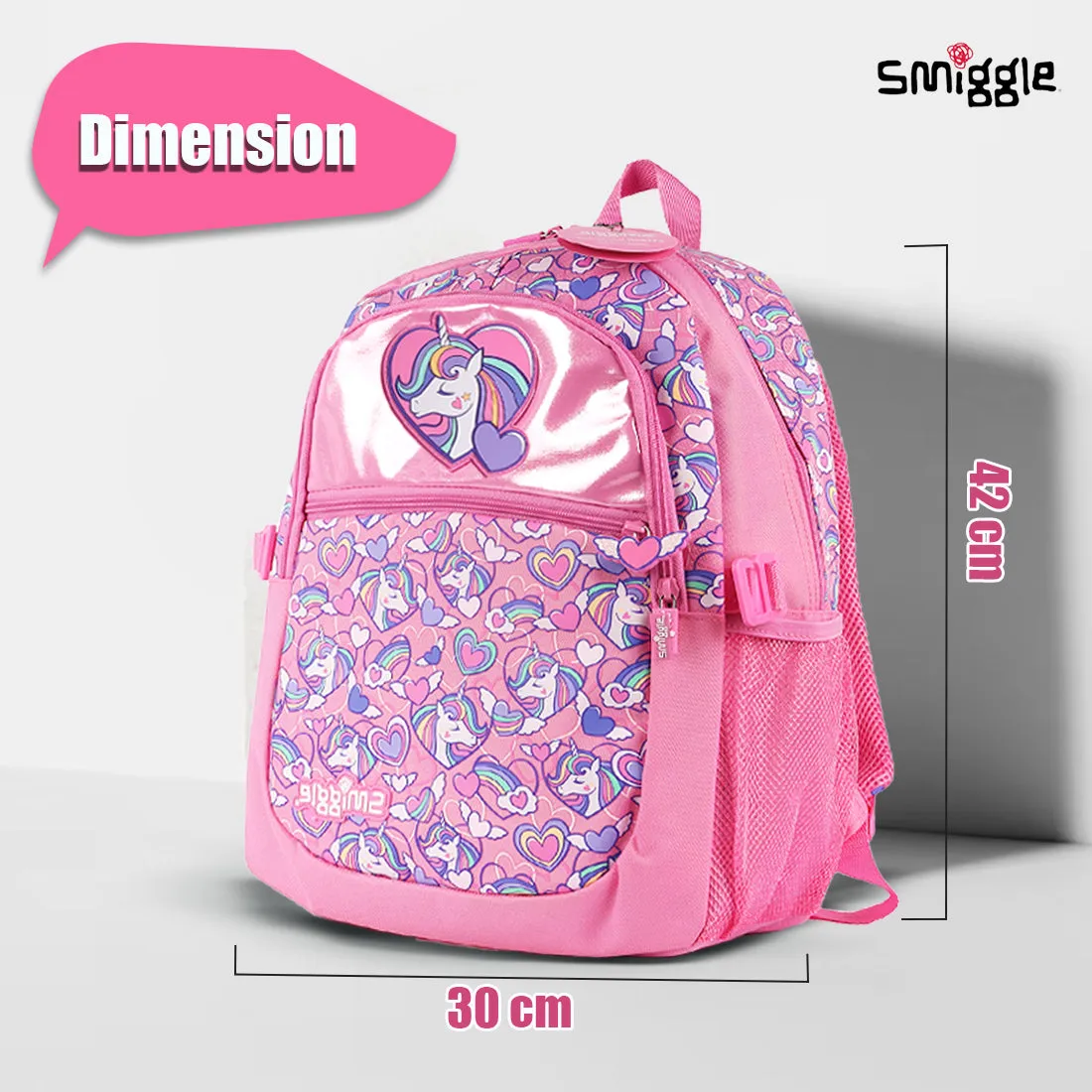 Smiggle Fly High Classic Attach Backpack Pink, 3Y 
