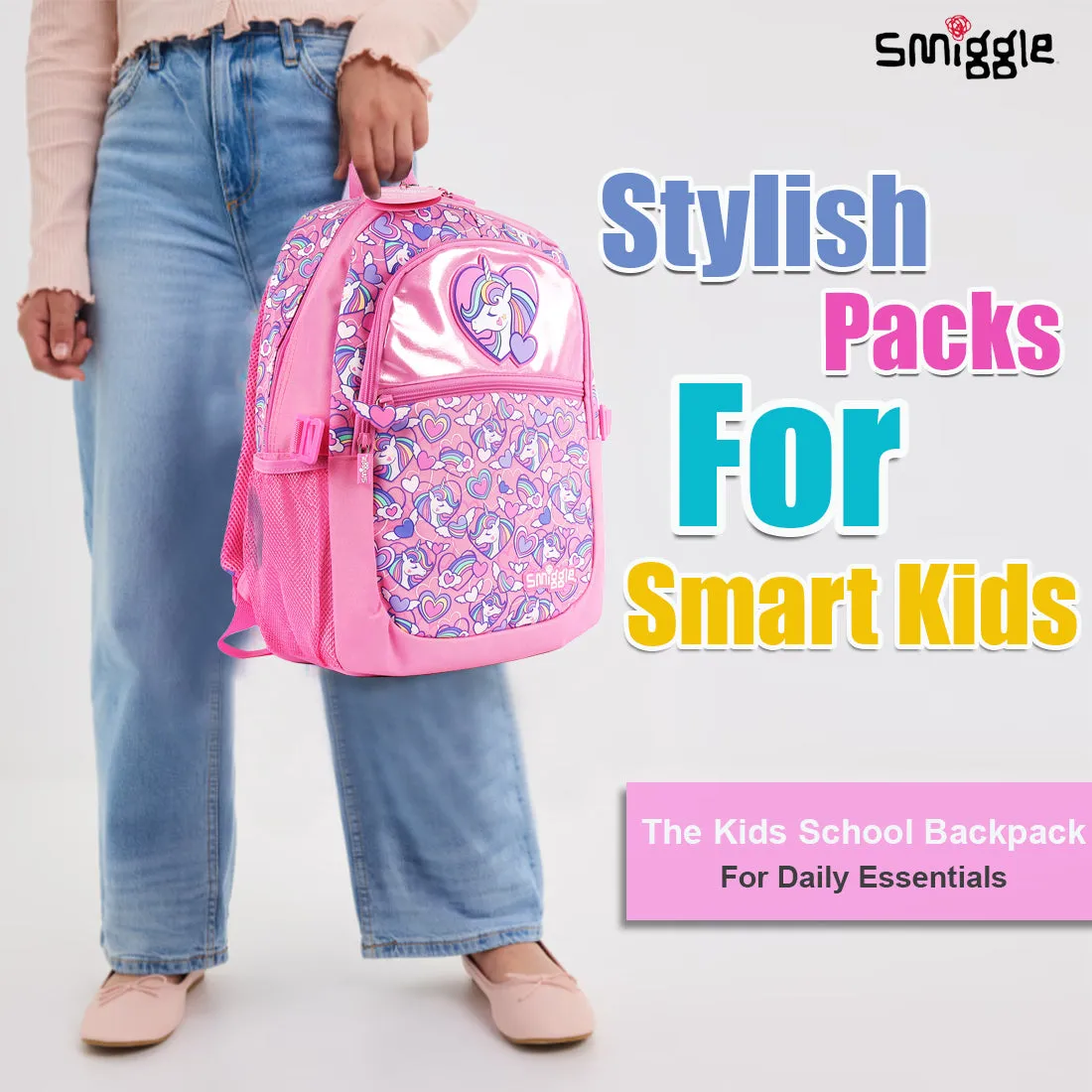 Smiggle Fly High Classic Attach Backpack Pink, 3Y 