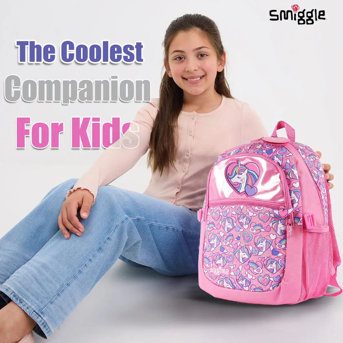 Smiggle Fly High Classic Attach Backpack Pink, 3Y 