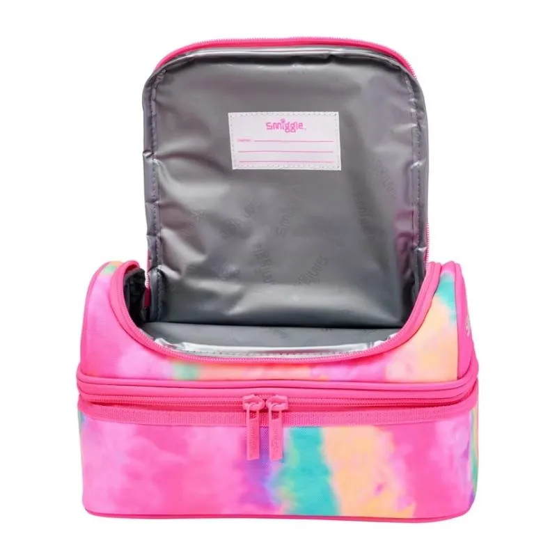 Smiggle Vivid Double Decker Lunchbox ( Bag) Pink, 3Y 