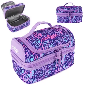 Smiggle Vivid Double Decker Lunchbox (Box) Lilac, 3Y 