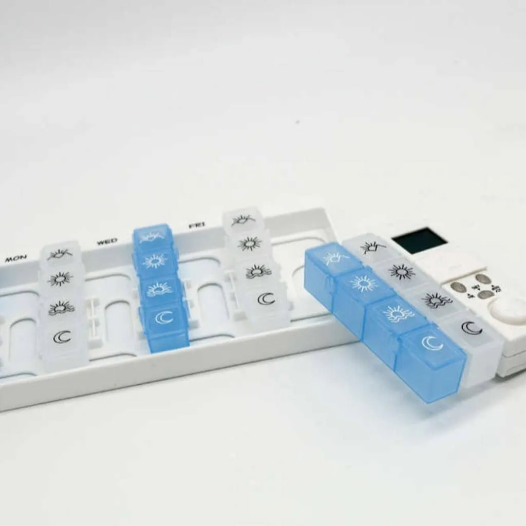 The Handi Pill Organiser - 4 Alarm 28 Compartment Pill Box Timer
