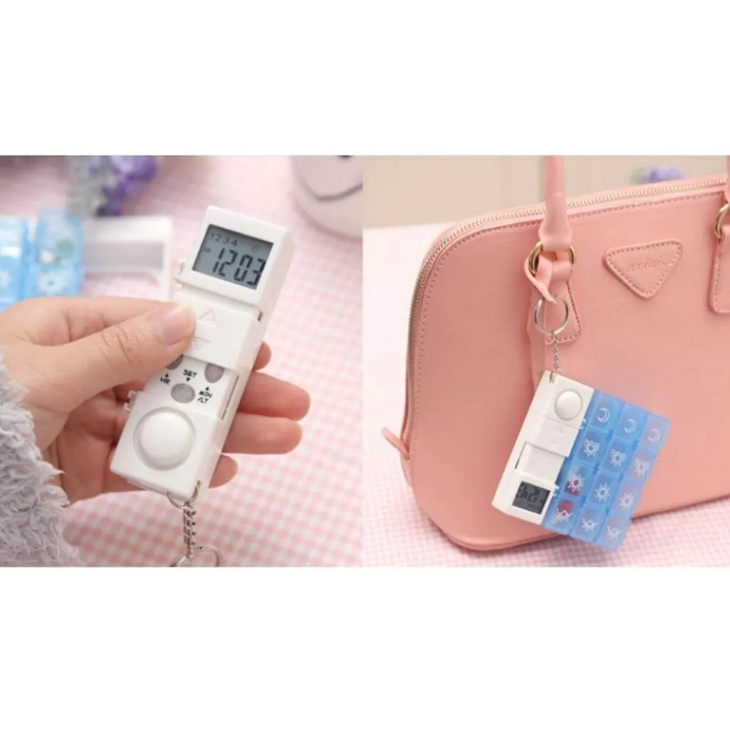 The Handi Pill Organiser - 4 Alarm 28 Compartment Pill Box Timer