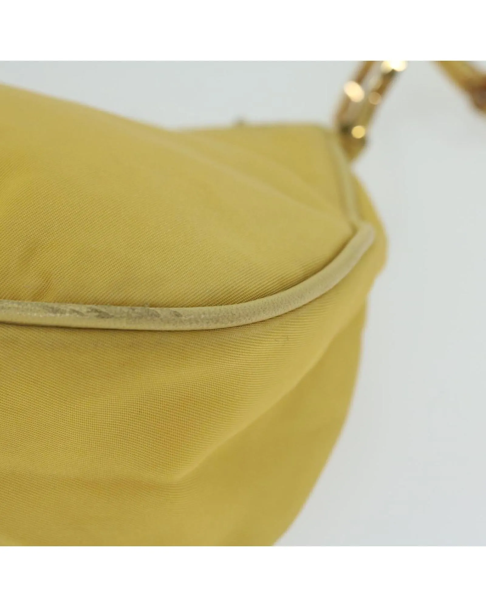 Yellow Nylon Accessory Pouch by Italian Designer